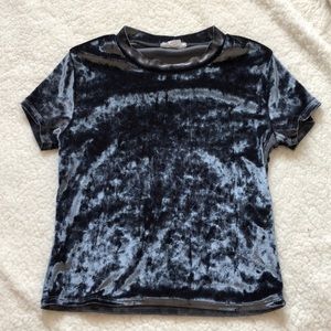 Velvet short sleeve shirt